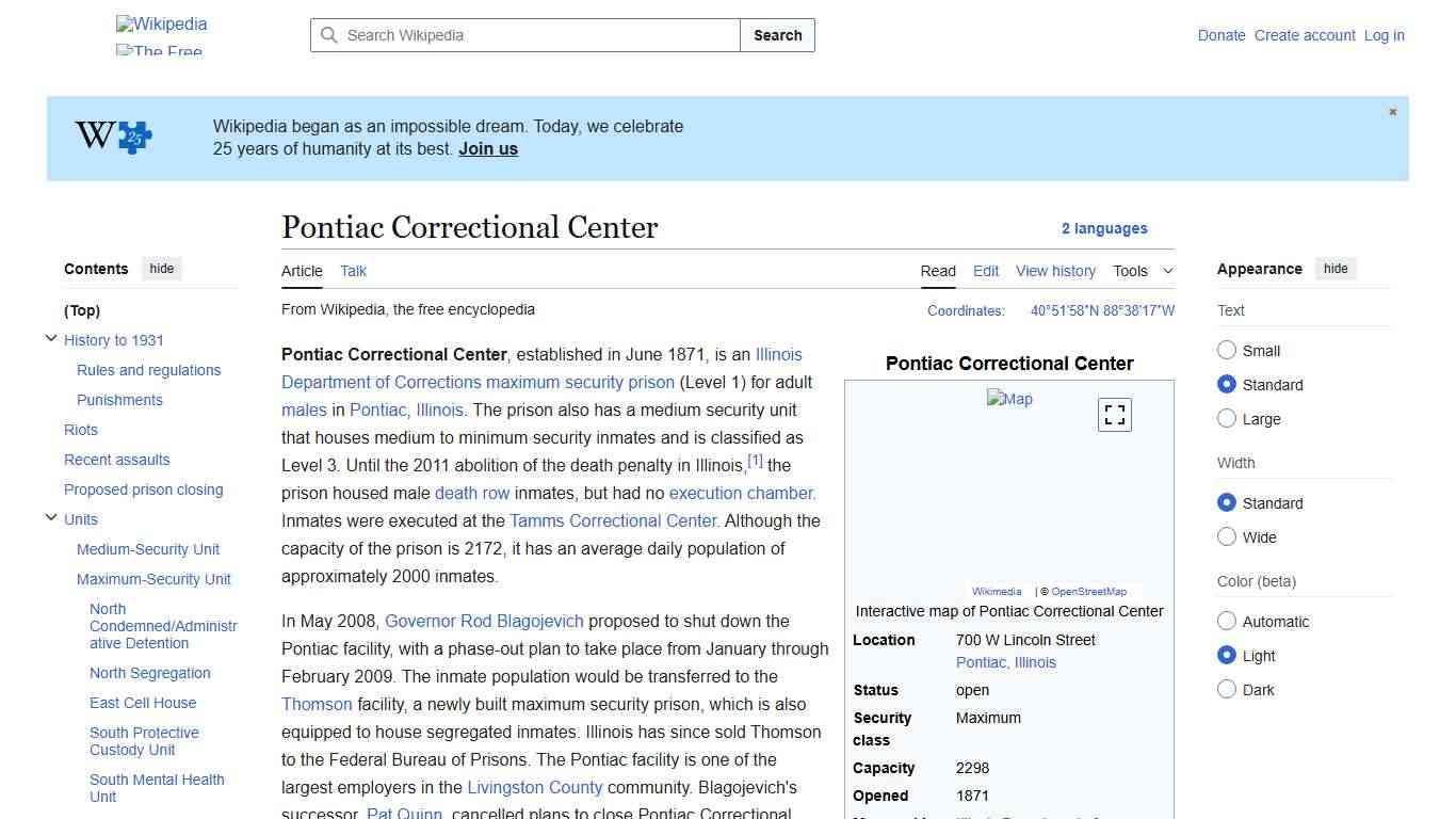 Pontiac Correctional Center - Wikipedia